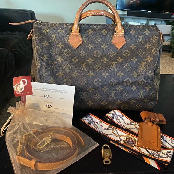 Ask Auth Louis Vuitton Speedy 35 6piece accessory package PRISTINE CONDITION 👜 - Picture 2 of 10